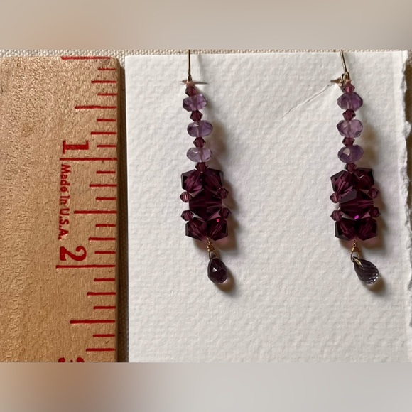 ❤️SOLD❤️ArtDeco inspired Natural Amethyst, Alexandrite, Amethyst Swarovski - Picture 6 of 6